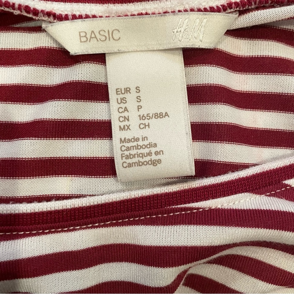 H&M long sleeve red and white striped shirt - Picture 7 of 8